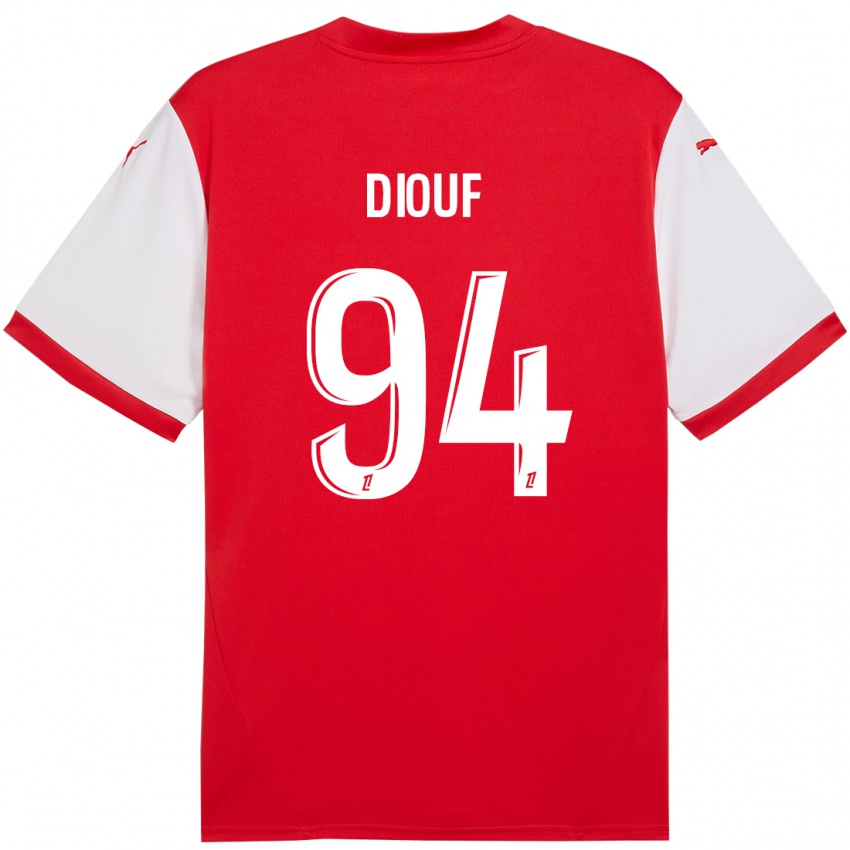 Dětské Yehvann Diouf #94 Červená Bílá Domů Hráčské Dresy 2024/25 Dres