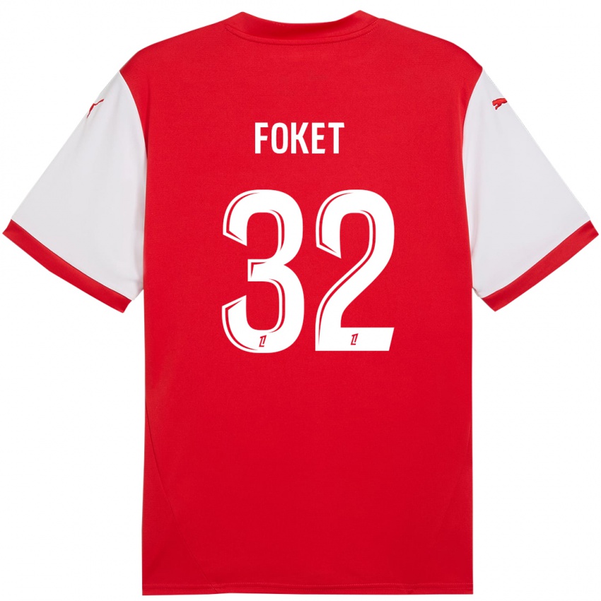 Dětské Thomas Foket #32 Červená Bílá Domů Hráčské Dresy 2024/25 Dres