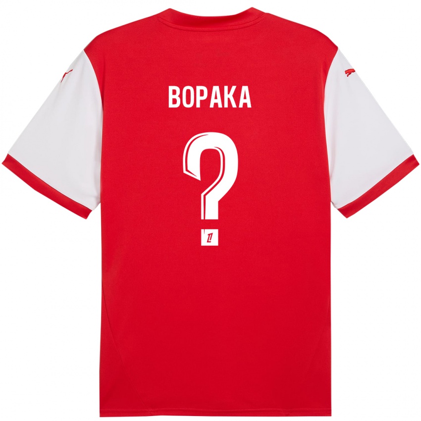 Dětské Yohann Bopaka #0 Červená Bílá Domů Hráčské Dresy 2024/25 Dres