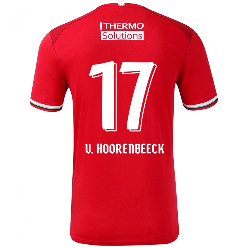 Dětské Alec Van Hoorenbeeck #17 Červená Bílá Domů Hráčské Dresy 2024/25 Dres