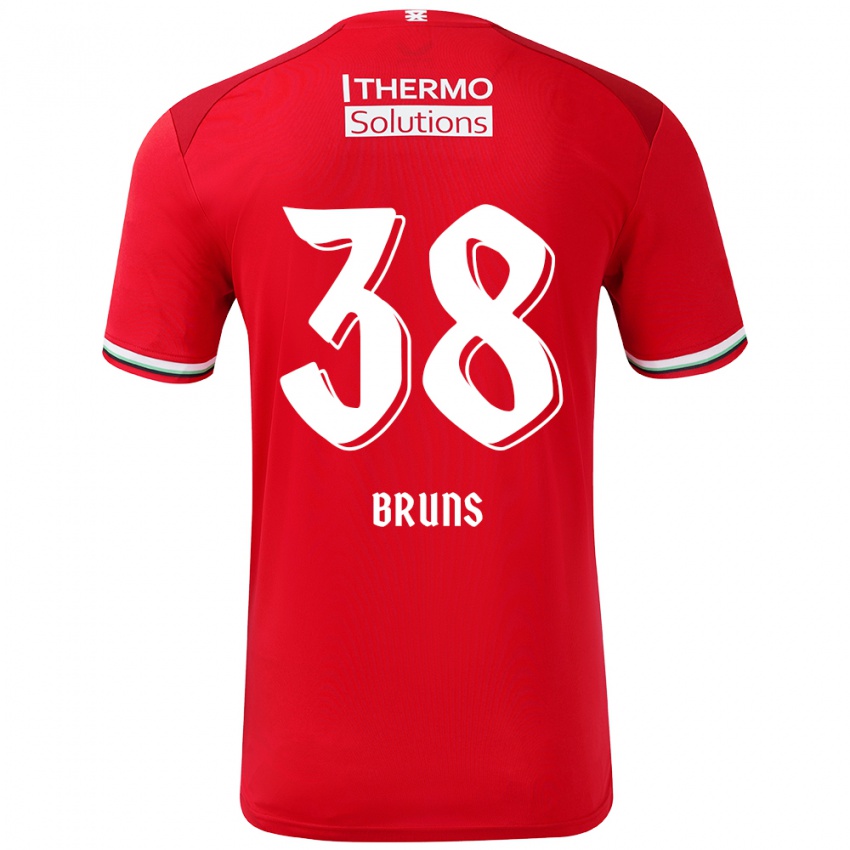 Dětské Max Bruns #38 Červená Bílá Domů Hráčské Dresy 2024/25 Dres