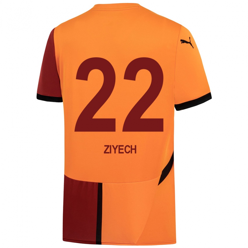 Dětské Hakim Ziyech #22 Žlutá Červená Domů Hráčské Dresy 2024/25 Dres