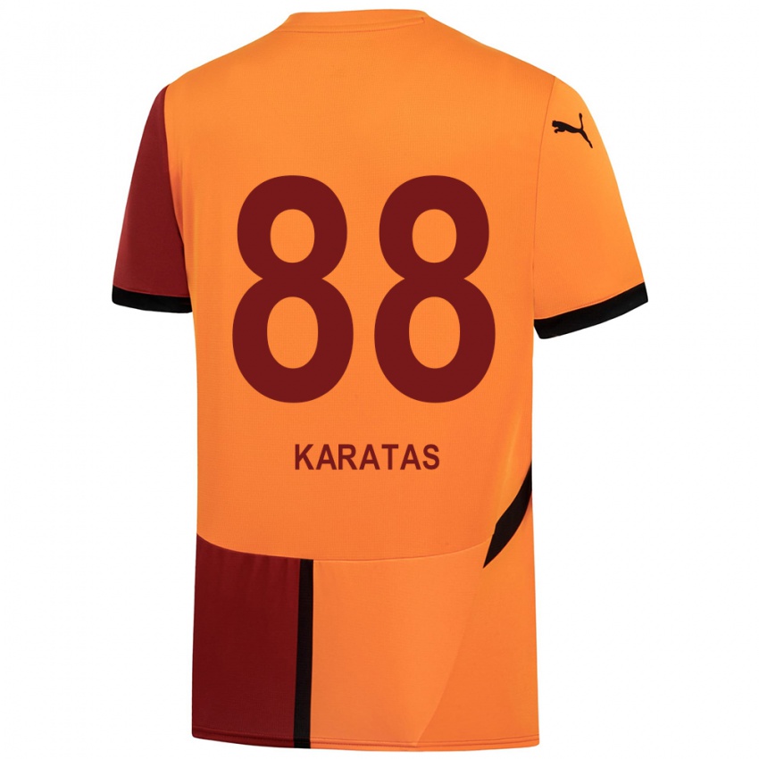 Dětské Kazımcan Karataş #88 Žlutá Červená Domů Hráčské Dresy 2024/25 Dres