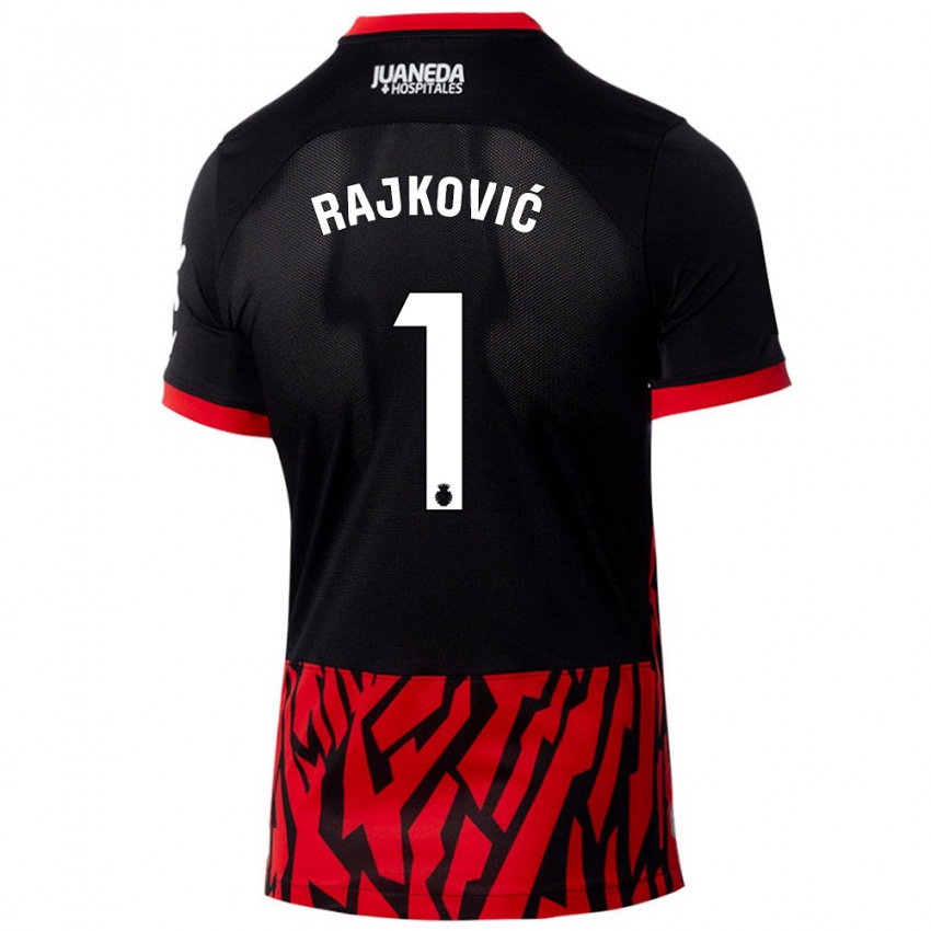 Dětské Predrag Rajkovic #1 Černá Červená Domů Hráčské Dresy 2024/25 Dres