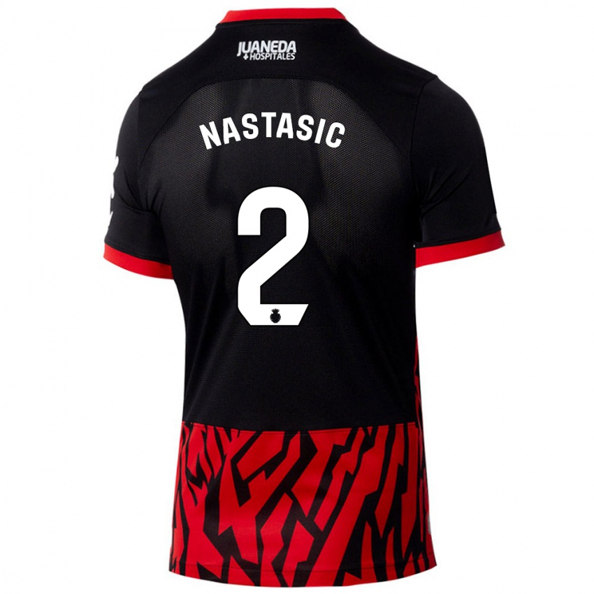 Dětské Matija Nastasic #2 Černá Červená Domů Hráčské Dresy 2024/25 Dres