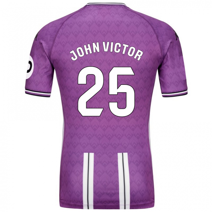 Dětské John Victor #25 Fialová Bílá Domů Hráčské Dresy 2024/25 Dres