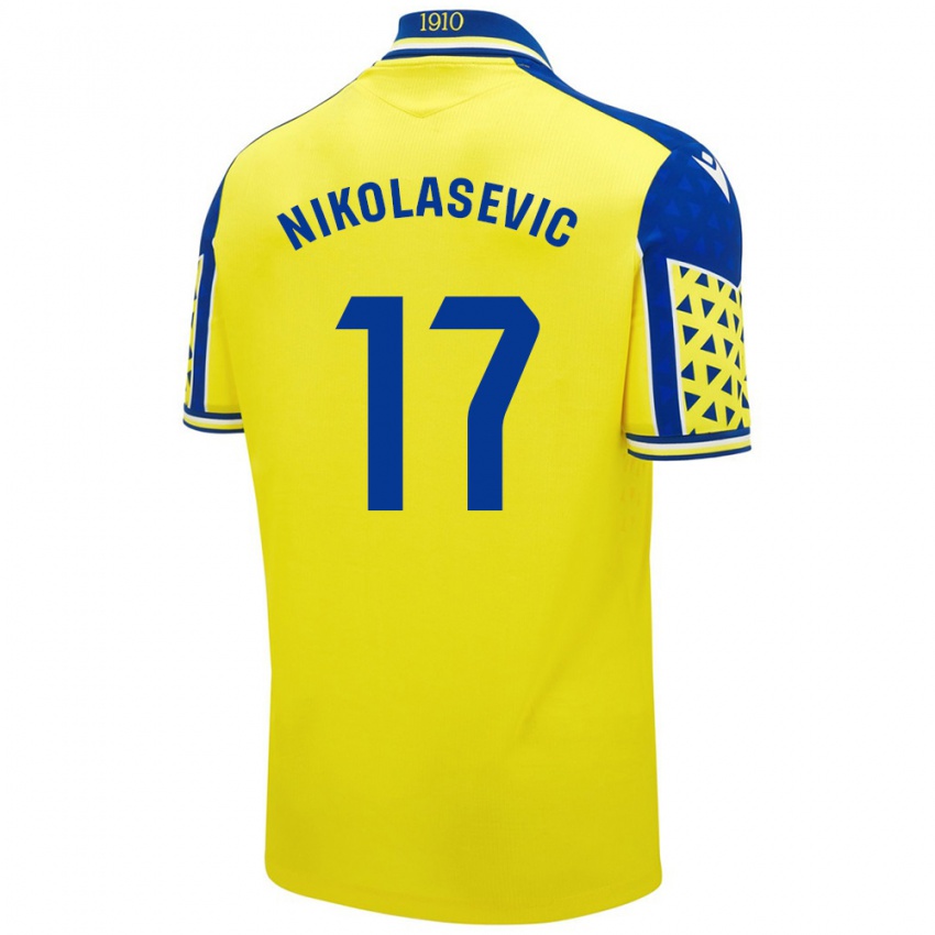 Dětské Mirko Nikolasevic #17 Žlutá Modrá Domů Hráčské Dresy 2024/25 Dres