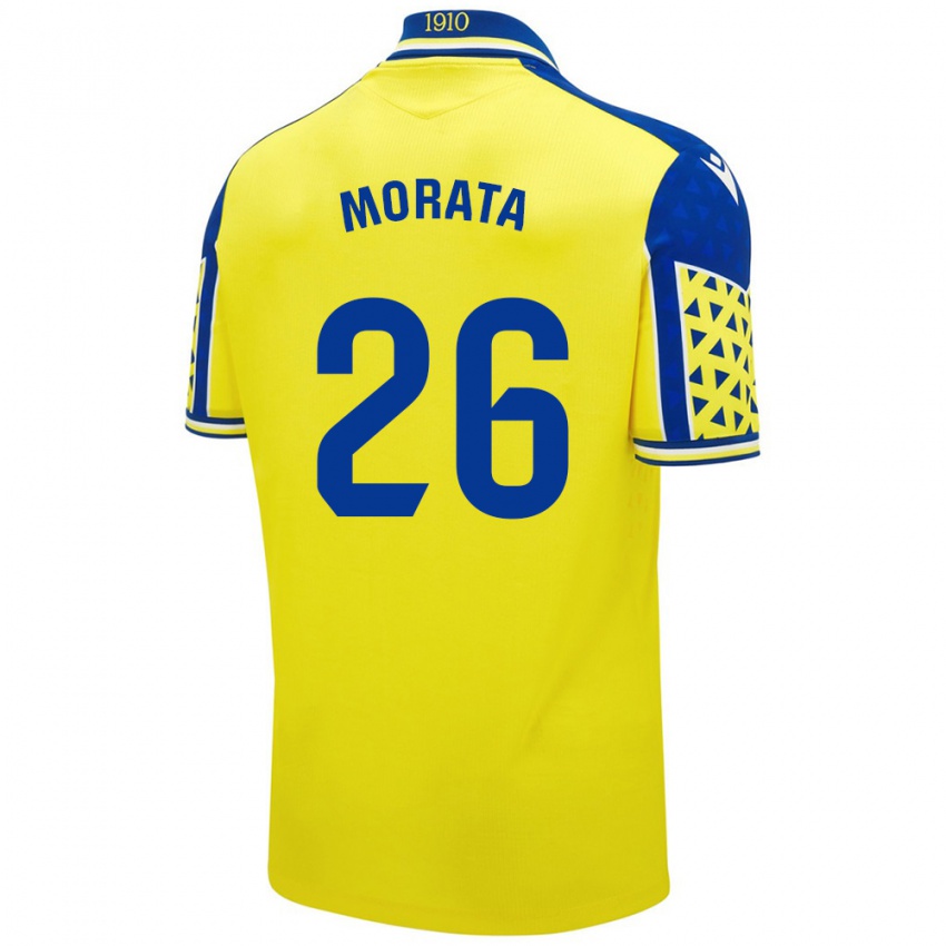 Dětské Álex Morata #26 Žlutá Modrá Domů Hráčské Dresy 2024/25 Dres