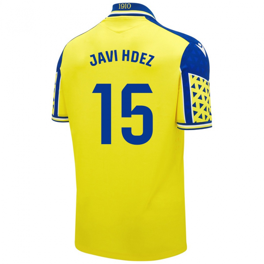 Dětské Javi Hernández #15 Žlutá Modrá Domů Hráčské Dresy 2024/25 Dres