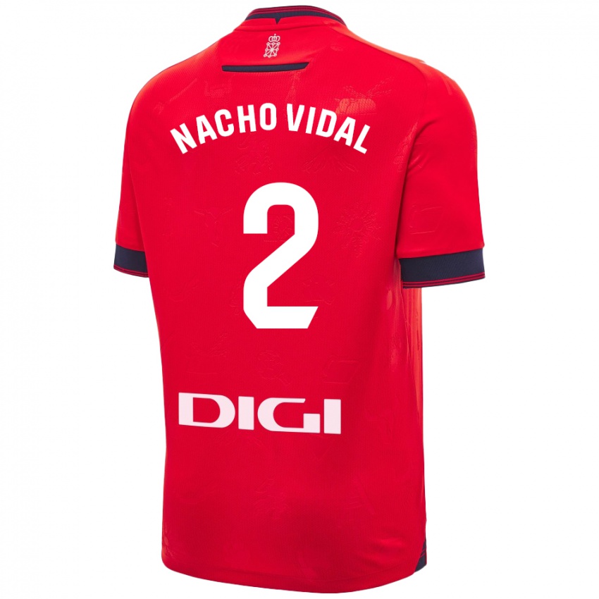 Dětské Nacho Vidal #2 Červená Bílá Domů Hráčské Dresy 2024/25 Dres