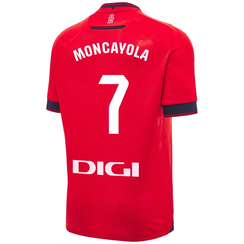 Dětské Jon Moncayola #7 Červená Bílá Domů Hráčské Dresy 2024/25 Dres