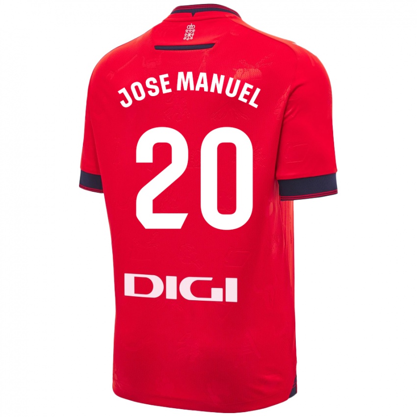 Dětské José Manuel Arnáiz #20 Červená Bílá Domů Hráčské Dresy 2024/25 Dres