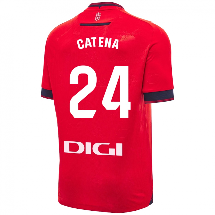 Dětské Alejandro Catena #24 Červená Bílá Domů Hráčské Dresy 2024/25 Dres