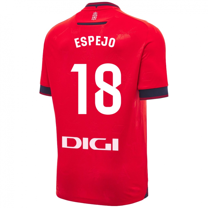 Dětské Diego Espejo #18 Červená Bílá Domů Hráčské Dresy 2024/25 Dres