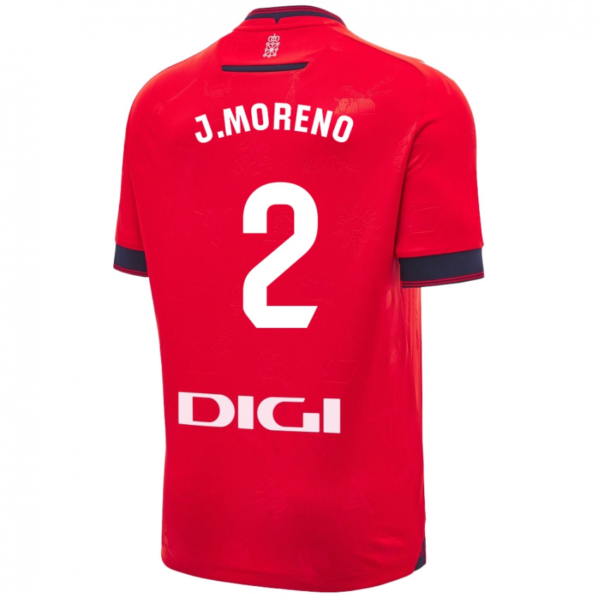 Dětské Jorge Moreno #2 Červená Bílá Domů Hráčské Dresy 2024/25 Dres