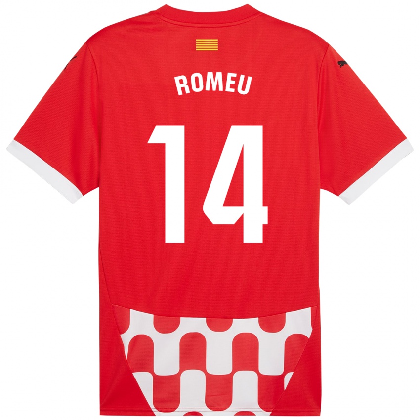 Dětské Oriol Romeu #14 Červená Bílá Domů Hráčské Dresy 2024/25 Dres