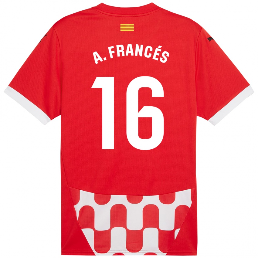 Dětské Alejandro Francés #16 Červená Bílá Domů Hráčské Dresy 2024/25 Dres