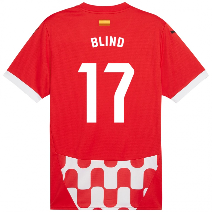 Dětské Daley Blind #17 Červená Bílá Domů Hráčské Dresy 2024/25 Dres