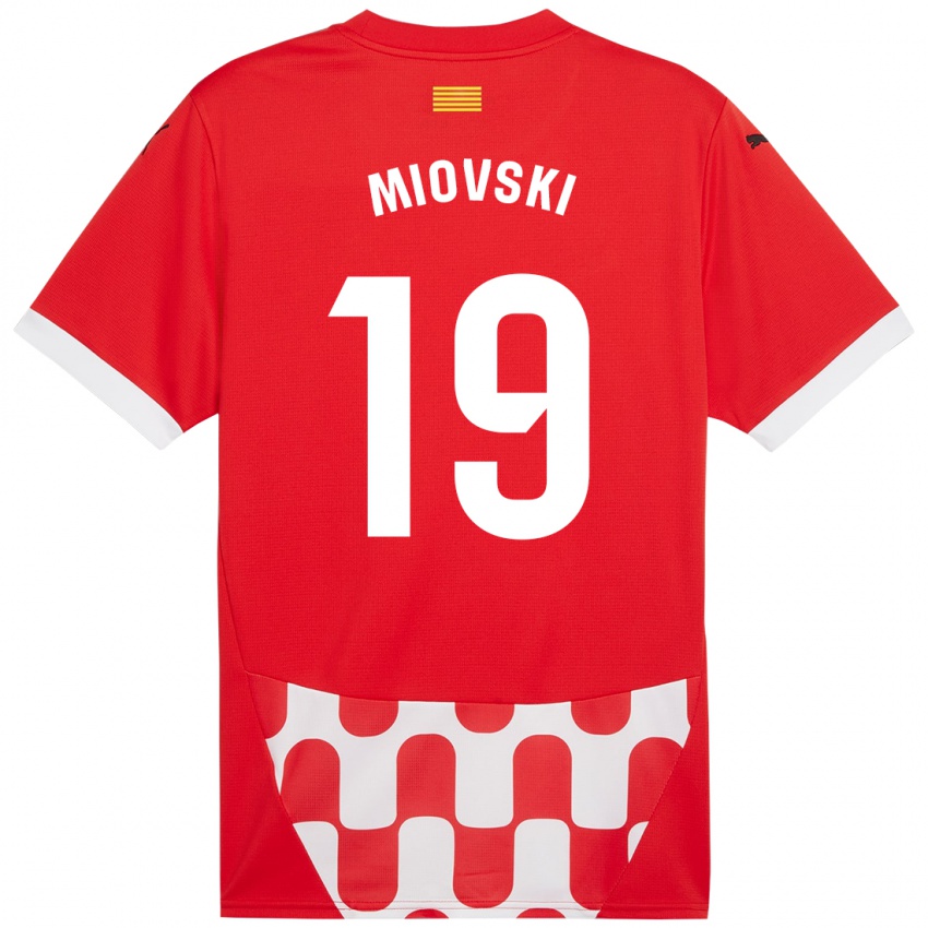 Dětské Bojan Miovski #19 Červená Bílá Domů Hráčské Dresy 2024/25 Dres