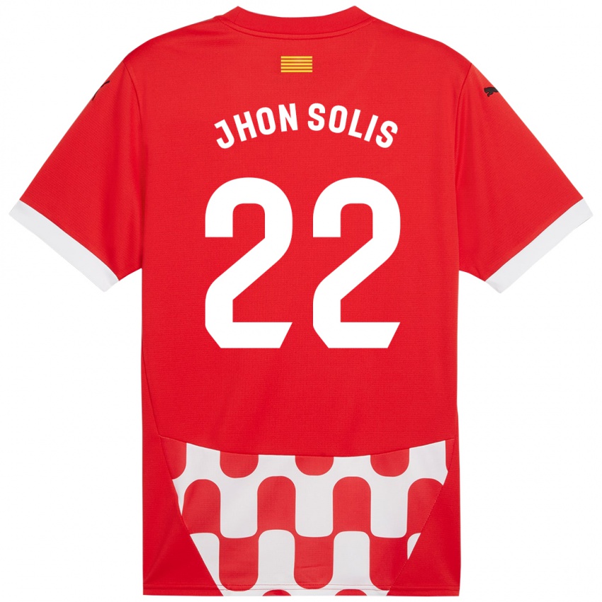 Dětské Jhon Solís #22 Červená Bílá Domů Hráčské Dresy 2024/25 Dres