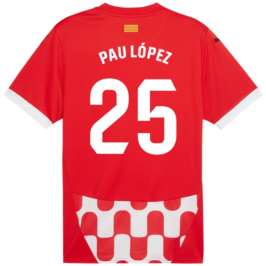 Dětské Pau Lopez #25 Červená Bílá Domů Hráčské Dresy 2024/25 Dres