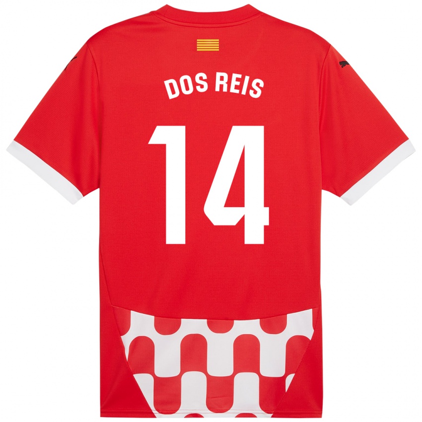 Dětské Leo Dos Reis #14 Červená Bílá Domů Hráčské Dresy 2024/25 Dres