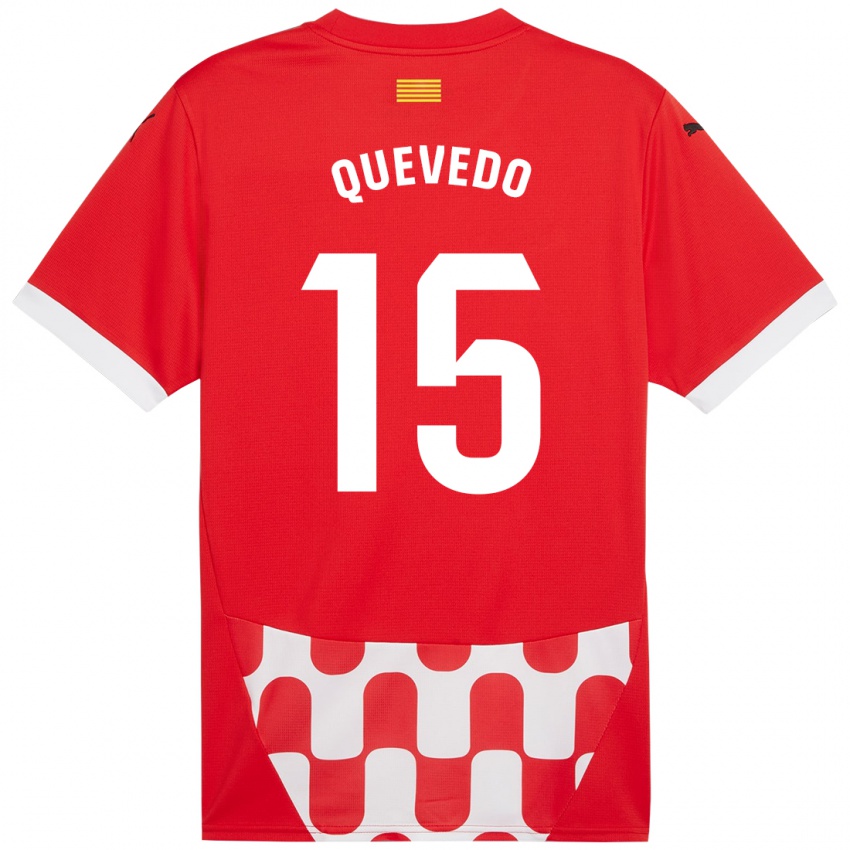 Dětské Erik Quevedo #15 Červená Bílá Domů Hráčské Dresy 2024/25 Dres