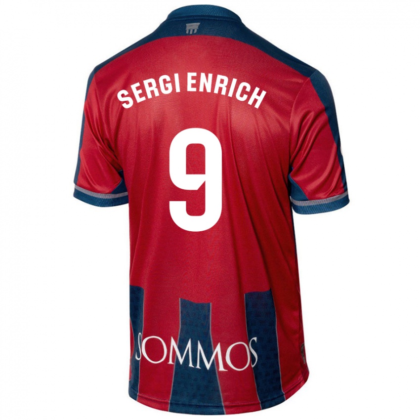 Dětské Sergi Enrich #9 Červená Modrá Domů Hráčské Dresy 2024/25 Dres