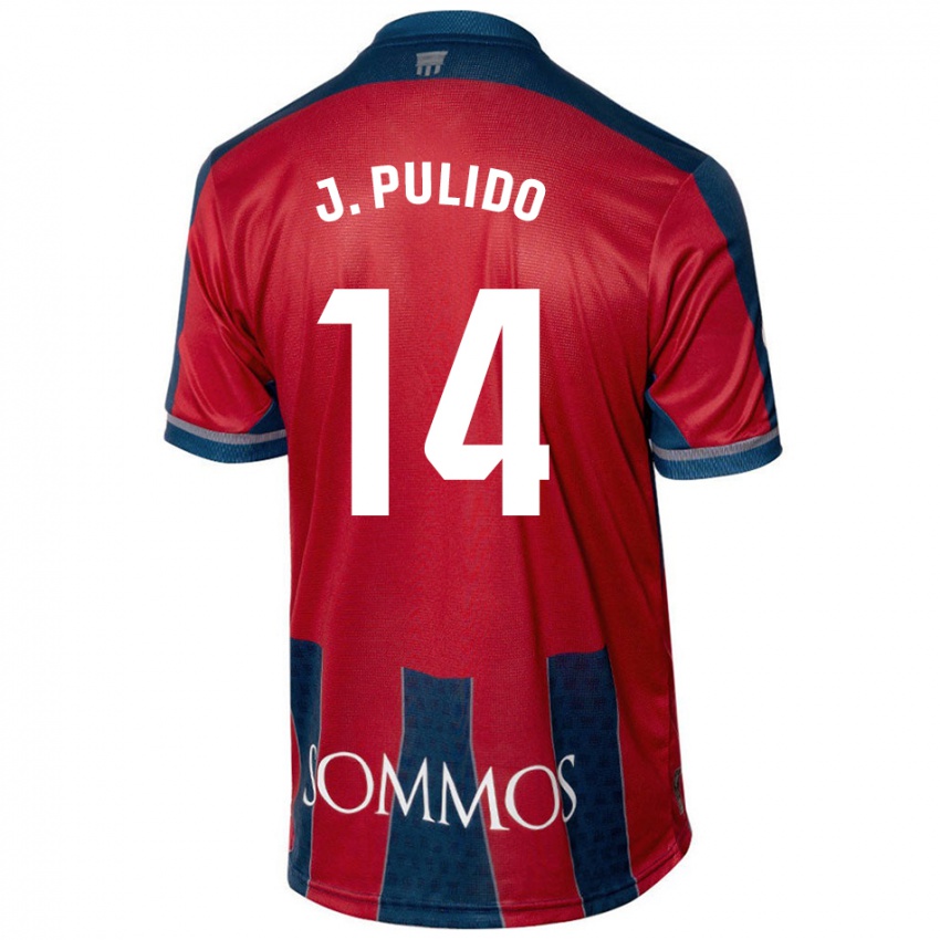 Dětské Jorge Pulido #14 Červená Modrá Domů Hráčské Dresy 2024/25 Dres