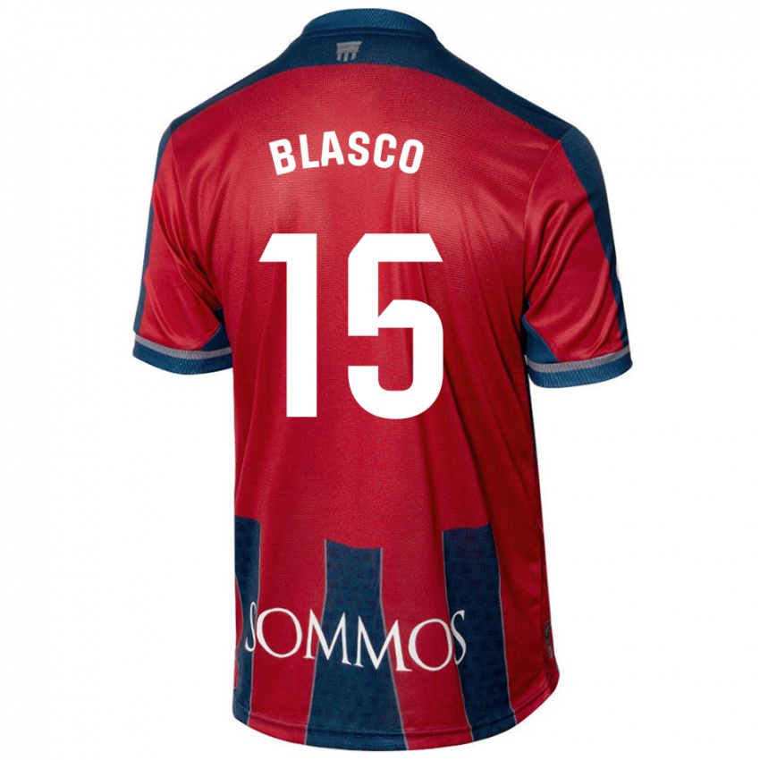 Dětské Jérémy Blasco #15 Červená Modrá Domů Hráčské Dresy 2024/25 Dres