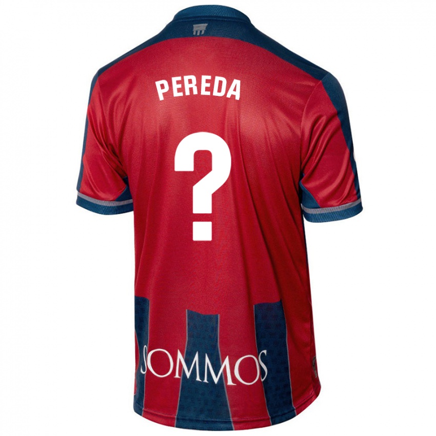 Dětské Adrián Pereda #0 Červená Modrá Domů Hráčské Dresy 2024/25 Dres