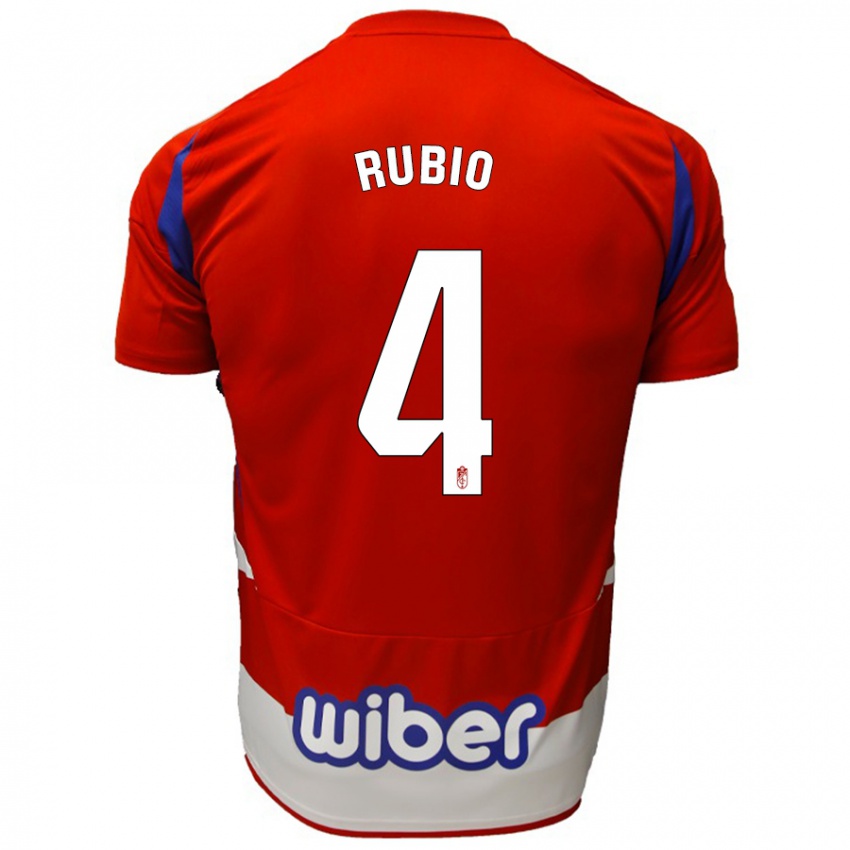 Dětské Miguel Rubio #4 Červená Bílá Modrá Domů Hráčské Dresy 2024/25 Dres