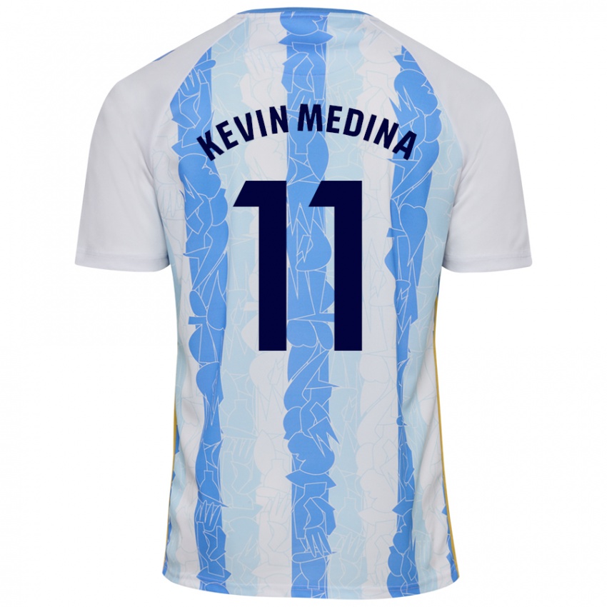 Dětské Kevin Medina #11 Bílá Modrá Domů Hráčské Dresy 2024/25 Dres