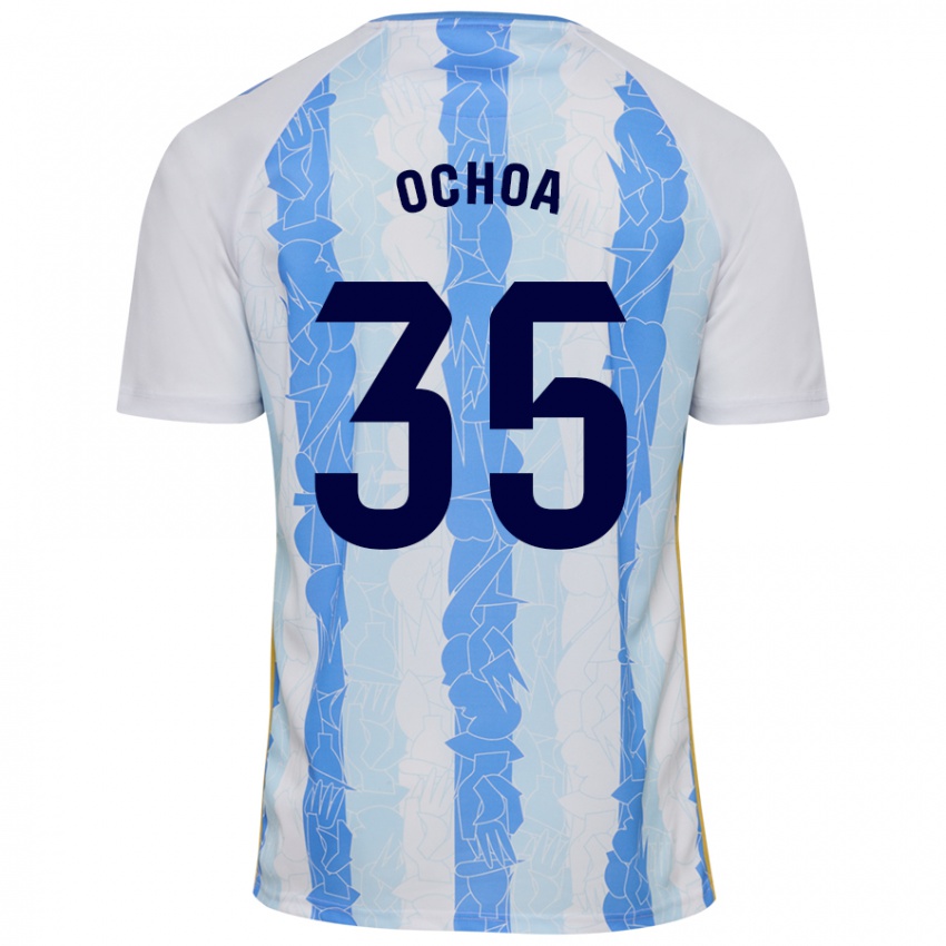 Dětské Aarón Ochoa #35 Bílá Modrá Domů Hráčské Dresy 2024/25 Dres