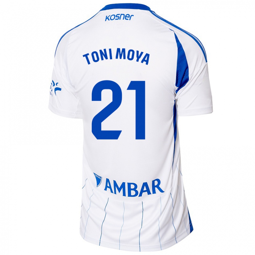 Dětské Toni Moya #21 Červená Bílá Domů Hráčské Dresy 2024/25 Dres