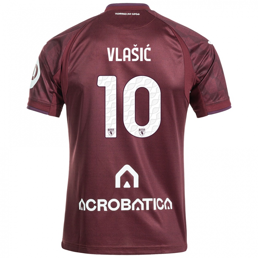 Dětské Nikola Vlasic #10 Kaštanově Bílá Domů Hráčské Dresy 2024/25 Dres