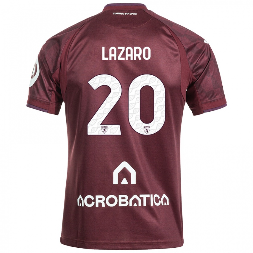 Dětské Valentino Lazaro #20 Kaštanově Bílá Domů Hráčské Dresy 2024/25 Dres