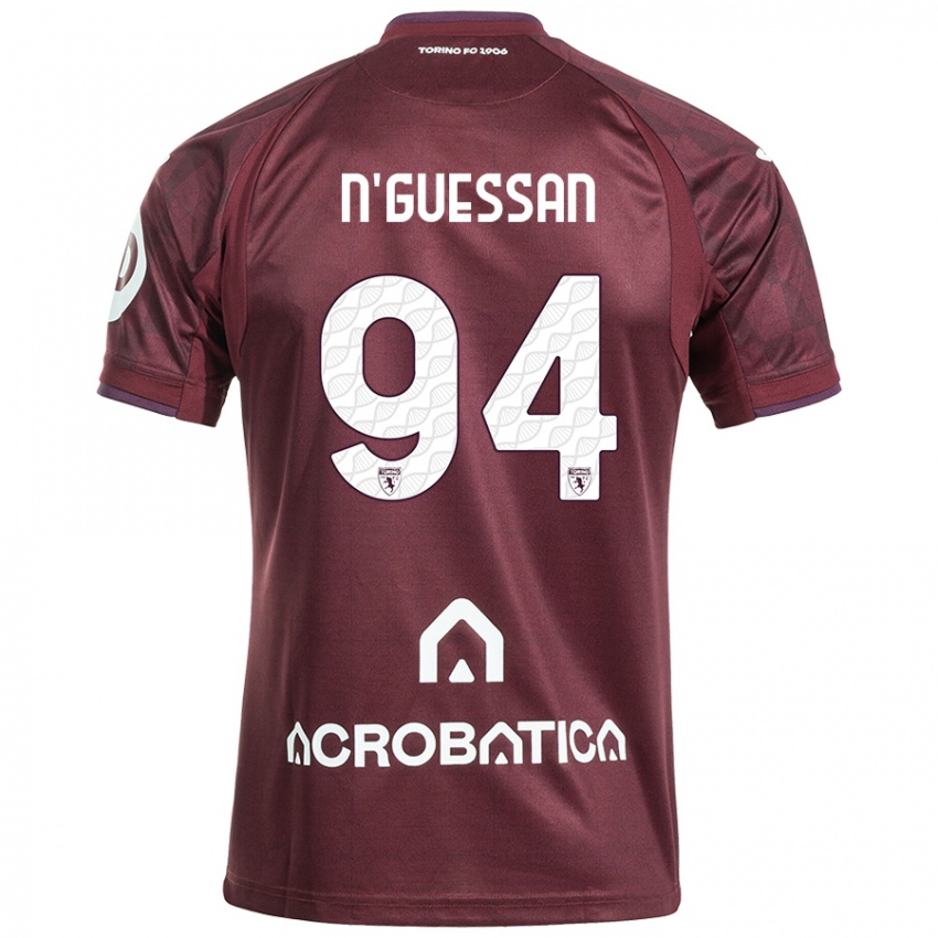 Dětské Ange Caumenan N'guessan #94 Kaštanově Bílá Domů Hráčské Dresy 2024/25 Dres