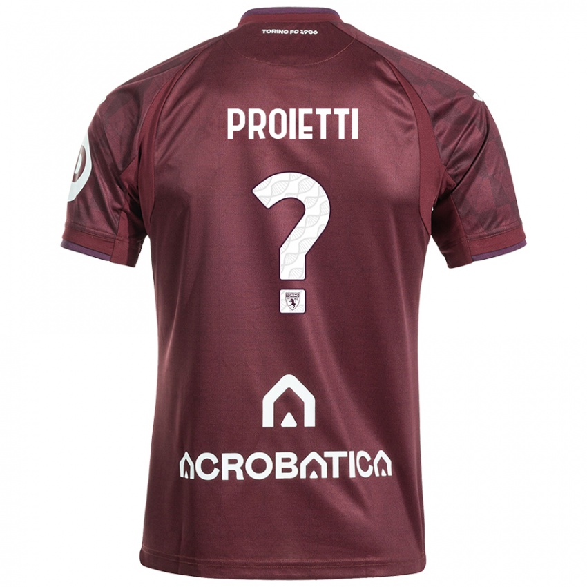 Dětské Riccardo Proietti #0 Kaštanově Bílá Domů Hráčské Dresy 2024/25 Dres