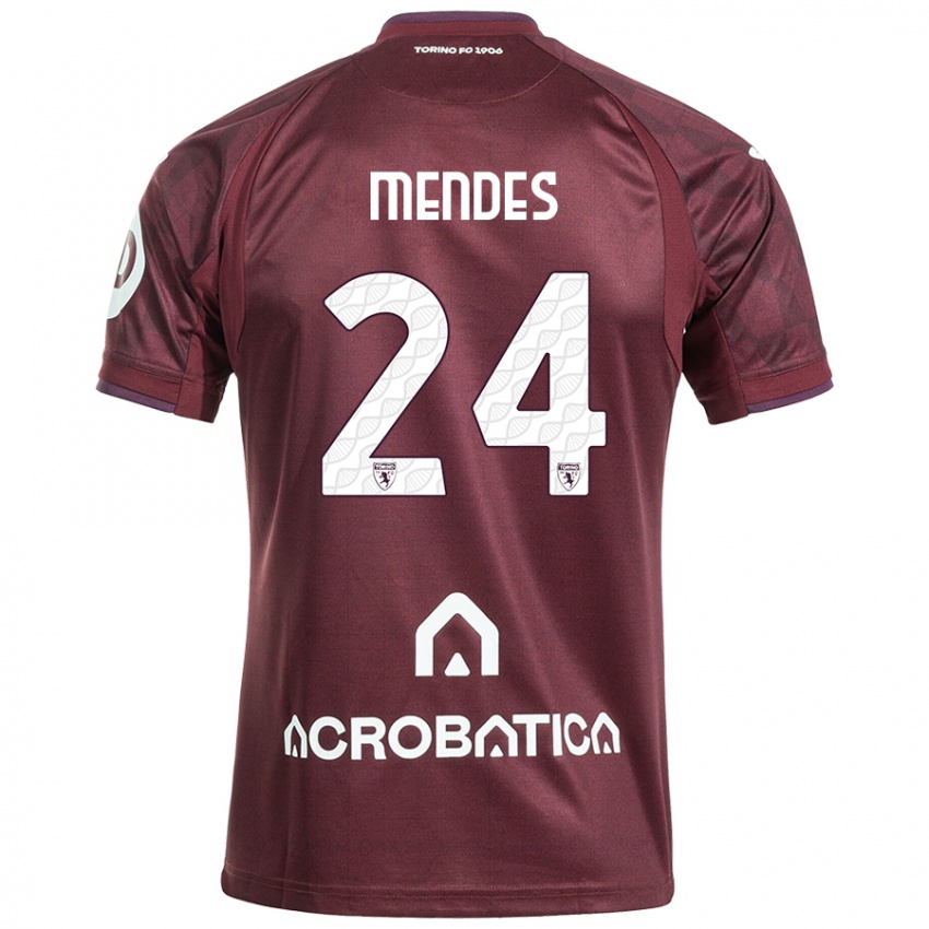 Dětské Rodrigo Mendes #24 Kaštanově Bílá Domů Hráčské Dresy 2024/25 Dres