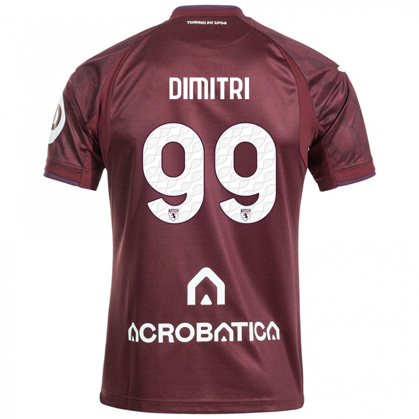 Dětské Matteo Dimitri #99 Kaštanově Bílá Domů Hráčské Dresy 2024/25 Dres