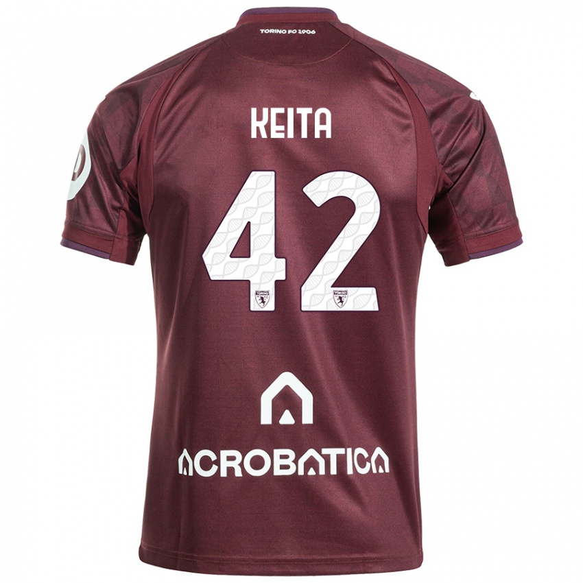 Dětské Karamoko Keita #42 Kaštanově Bílá Domů Hráčské Dresy 2024/25 Dres