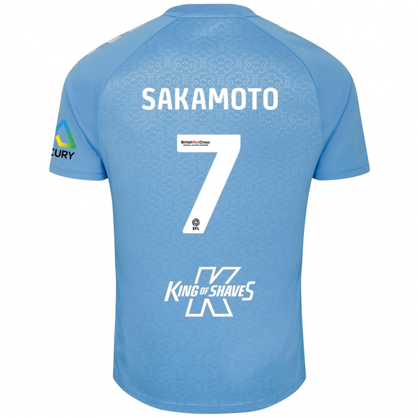 Dětské Tatsuhiro Sakamoto #7 Modrá Bílá Domů Hráčské Dresy 2024/25 Dres