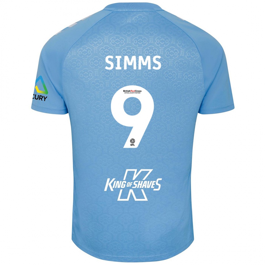 Dětské Ellis Simms #9 Modrá Bílá Domů Hráčské Dresy 2024/25 Dres