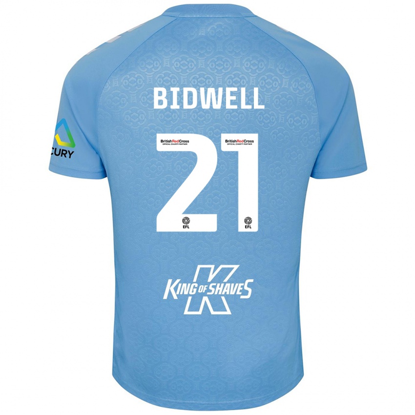 Dětské Jake Bidwell #21 Modrá Bílá Domů Hráčské Dresy 2024/25 Dres