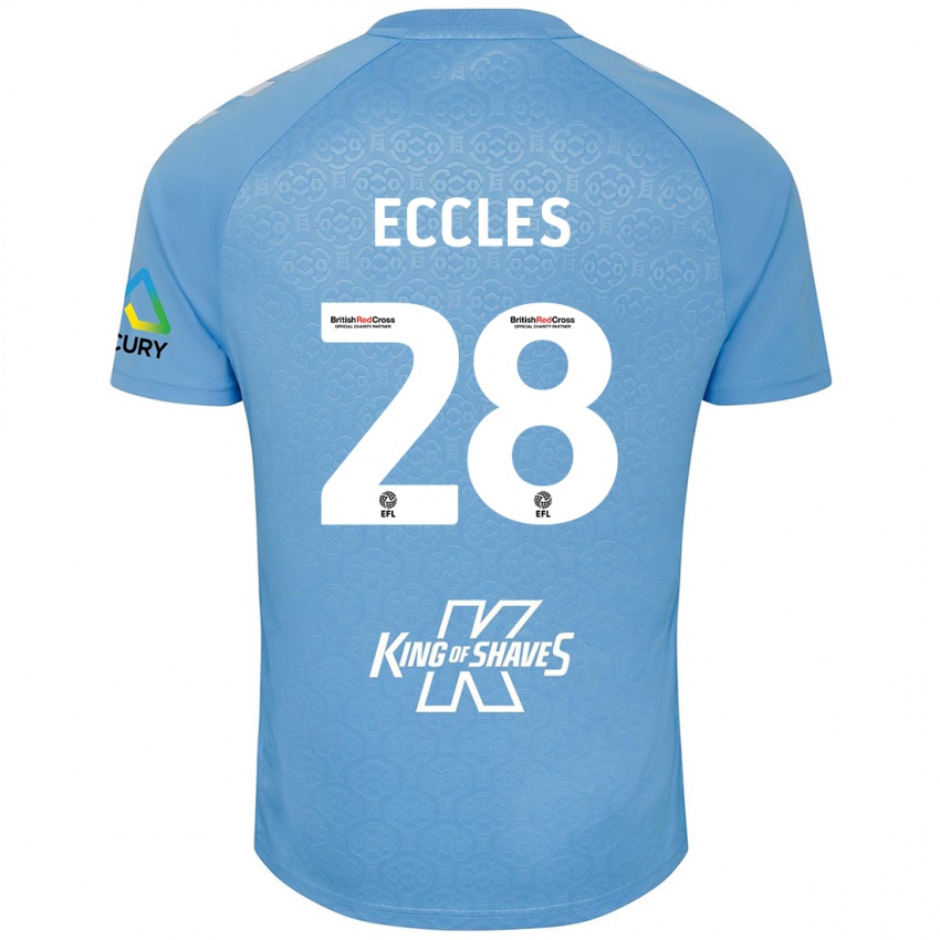 Dětské Josh Eccles #28 Modrá Bílá Domů Hráčské Dresy 2024/25 Dres