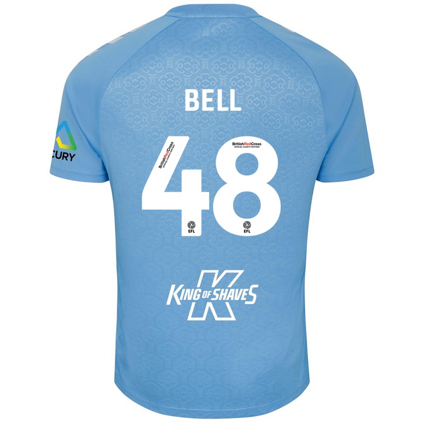 Dětské Luke Bell #48 Modrá Bílá Domů Hráčské Dresy 2024/25 Dres