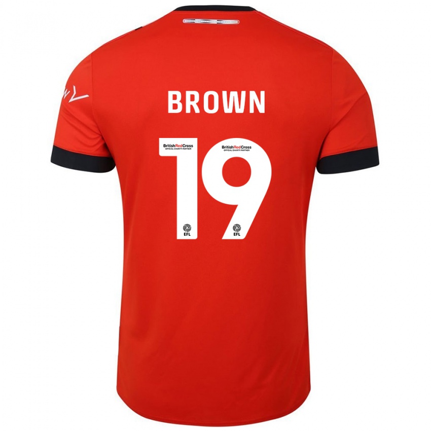 Dětské Jacob Brown #19 Oranžově Černá Domů Hráčské Dresy 2024/25 Dres