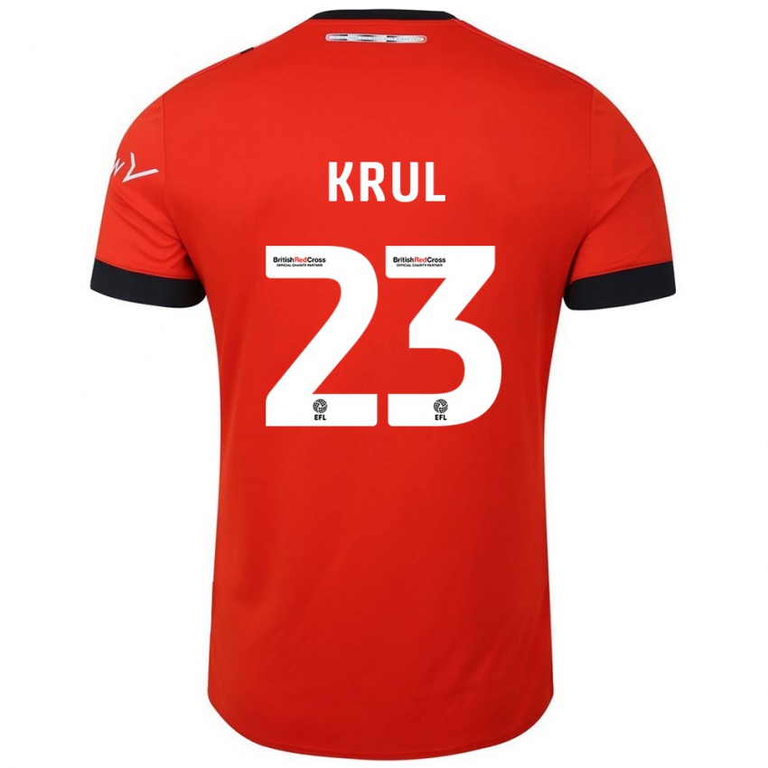 Dětské Tim Krul #23 Oranžově Černá Domů Hráčské Dresy 2024/25 Dres