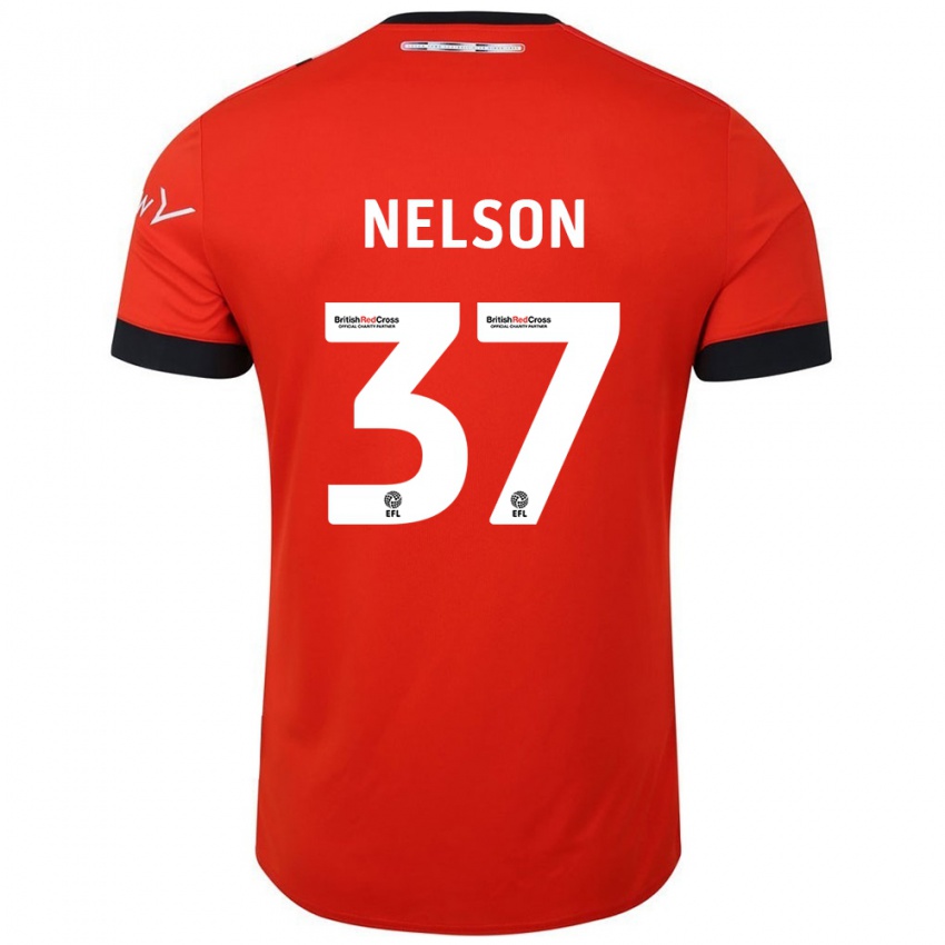 Dětské Zack Nelson #37 Oranžově Černá Domů Hráčské Dresy 2024/25 Dres